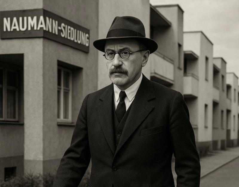  Ein Wunschbild: Ein mit KI generiertes Foto von Manfred Faber in seiner Naumannsiedlung.










