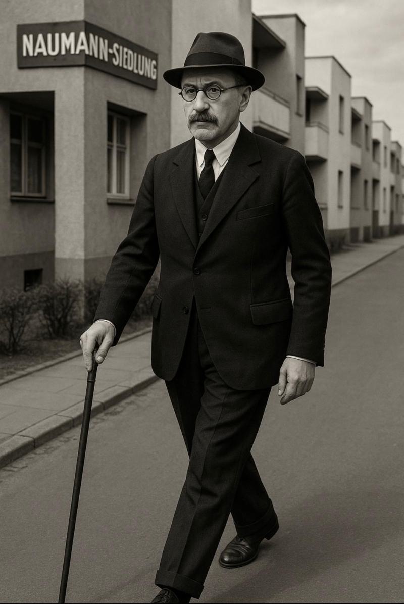  Ein Wunschbild: Ein mit KI generiertes Foto von Manfred Faber in seiner Naumannsiedlung.